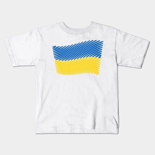 Ukraine Flag Scribble (Blue - Yellow) Kids T-Shirt